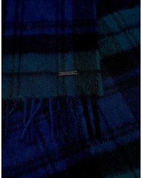 Écharpe écossaise bleu marine et vert BOSS