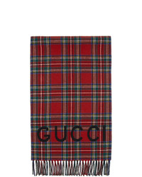 Écharpe écossaise rouge Gucci