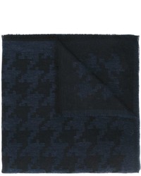 Écharpe en coton en pied-de-poule bleu marine