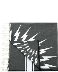 Écharpe en coton imprimée gris foncé