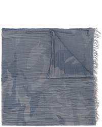 Écharpe en coton imprimée grise Woolrich