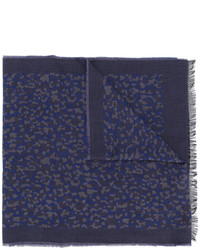 Écharpe en coton imprimée léopard bleu marine Paul Smith