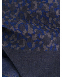 Écharpe en coton imprimée léopard bleu marine Paul Smith