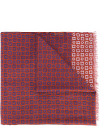 Écharpe en coton imprimée rouge Corneliani