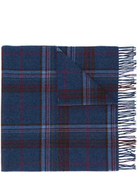 Écharpe en laine à carreaux bleu marine Polo Ralph Lauren