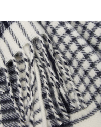 Écharpe en laine à carreaux bleue Acne Studios