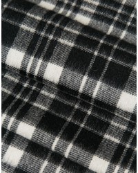 Écharpe en laine à carreaux noire Minimum