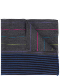 Écharpe en laine à rayures horizontales bleu marine Paul Smith