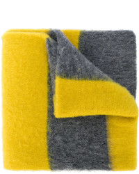Écharpe en laine à rayures horizontales gris foncé Paul Smith