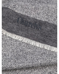 Écharpe en laine à rayures horizontales grise Church's