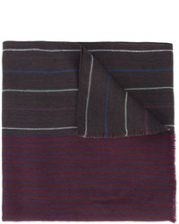 Écharpe en laine à rayures horizontales pourpre foncé Paul Smith