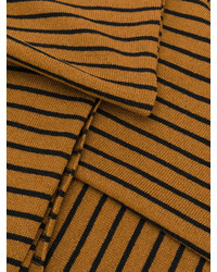Écharpe en laine à rayures horizontales tabac Barena
