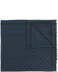 Écharpe en laine bleu marine Emporio Armani
