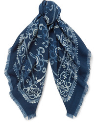 Écharpe en laine bleu marine Loewe