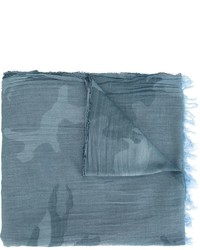 Écharpe en laine camouflage bleue Woolrich