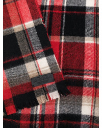 Écharpe en laine écossaise bordeaux DSQUARED2