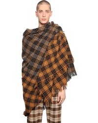 Écharpe en laine écossaise marron