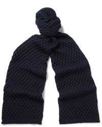 Écharpe en laine en tricot bleu marine