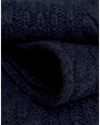 Écharpe en laine en tricot bleu marine Asos