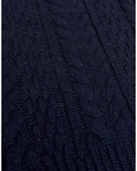 Écharpe en laine en tricot bleu marine Asos