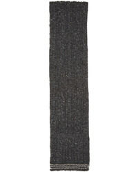 Écharpe en laine en tricot gris foncé