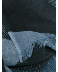 Écharpe en laine géométrique bleu clair Closed