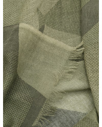 Écharpe en laine géométrique olive Closed