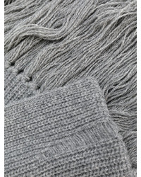 Écharpe en laine grise Lanvin