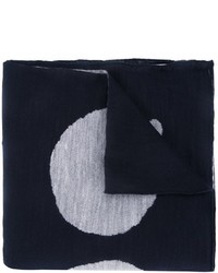 Écharpe en laine imprimée bleu marine Kolor