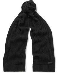 Écharpe en laine noire Belstaff