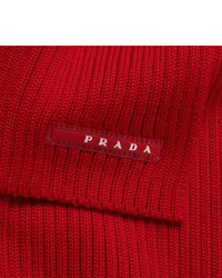 Écharpe en laine rouge Prada
