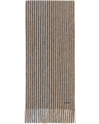 Écharpe en lin à rayures verticales beige