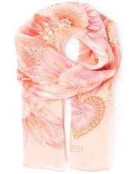 Écharpe en soie à fleurs rose Salvatore Ferragamo