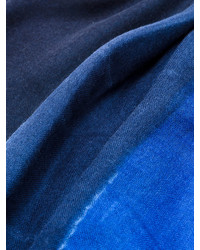 Écharpe en soie à rayures horizontales bleu marine Faliero Sarti