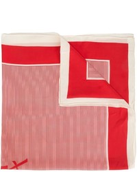 Écharpe en soie à rayures horizontales rouge Saint Laurent