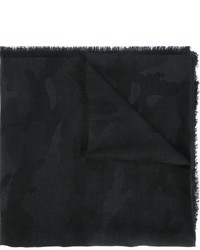 Écharpe en soie camouflage noire Valentino Garavani