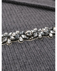 Écharpe en soie en tricot gris foncé No.21