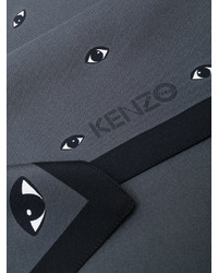 Écharpe en soie géométrique gris foncé Kenzo