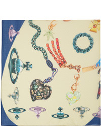 Écharpe en soie imprimée bleu clair Vivienne Westwood