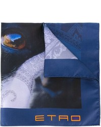 Écharpe en soie imprimée bleue Etro