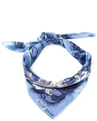 Écharpe en soie imprimée cachemire bleue Elie Saab
