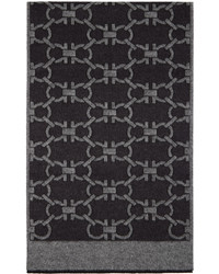 Écharpe en soie imprimée grise Ferragamo