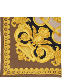 Écharpe en soie imprimée jaune Versace