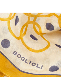Écharpe en soie imprimée jaune Boglioli