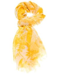 Écharpe en soie imprimée jaune Stella McCartney
