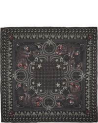 Écharpe en soie imprimée noire Givenchy