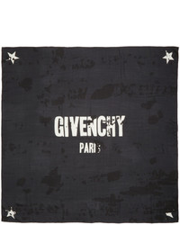 Écharpe en soie imprimée noire Givenchy