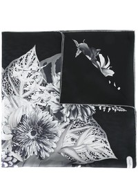 Écharpe en soie imprimée noire Salvatore Ferragamo