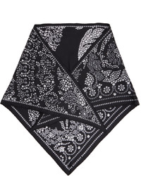 Écharpe en soie imprimée noire Versace