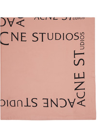 Écharpe en soie imprimée rose Acne Studios